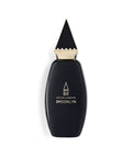 Elegant Oscar London Brooklyn perfume bottle from the Big Ben Collection. The sleek black bottle features a distinctive gold triangular cap, inspired by the architectural elements of Big Ben. The minimalist gold-engraved branding adds a touch of sophistication, making this fragrance a statement of luxury and style