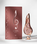 Rose gold perfume bottle shaped as a musical note name RE 